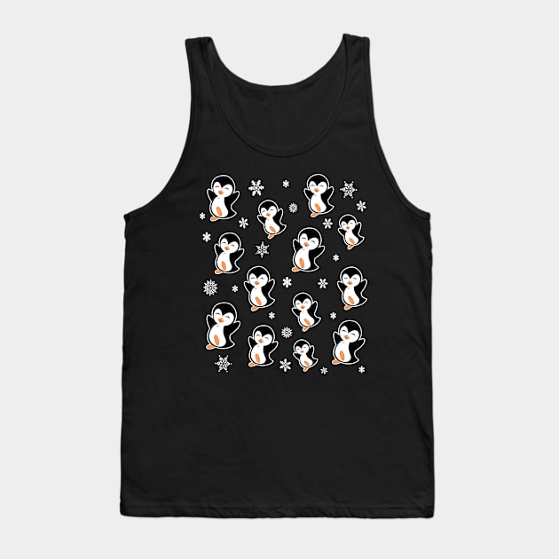 Cute Penguins and Snowflakes Tank Top by LunaMay